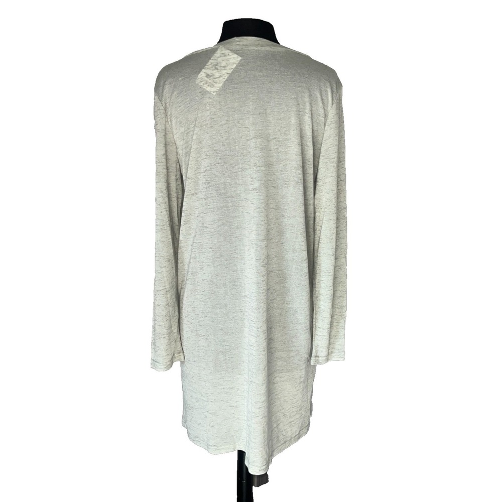 Pima Cotton Blend Duster Cardigan Casual L Oatmeal Fall Capsule Wardrobe NWT - Picture 2 of 9